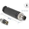 Produktbild: Delock M8 Steckverbinder A-kodiert 4 Pin Stecker zur Montage mit Schraubanschluss (60530)