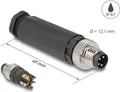 Produktbild: Delock M8 Steckverbinder A-kodiert 4 Pin Stecker zur Montage mit Schraubanschluss