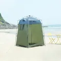 Produktbild: pro.tec Duschzelt Ayas Wurfzelt Pop-Up Zelt Mobile Umkleidekabine tragbar Camping Toilette Sichtschutz Outdoor Strandzelt 150 x 150 x 200 cm Grün/Grau