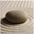 Produktbild: ARTland Wanddeko Glasbilder Wandbild Glas Bild einteilig Quadratisch Wellness Zen Sand Entspannung Steine Maritim S6RW