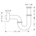 Produktbild: Siphon für Waschbecken, 1 ¼″, verchromt - N