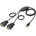 Produktbild: USB 2.0 Adapterkabel, USB-A Stecker > 2x Seriell RS232 Stecker schwarz, 1,5 Meter