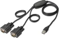Produktbild: DIGITUS Anschlusskabel USB2.0 -> 2xRS232 St/Bu 1.5m schwar