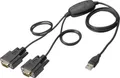 Produktbild: Digitus USB 1.1, Seriell Adapter [1x USB 2.0 Stecker A - 2x D-SUB-Stecker 9pol.] 1.20m