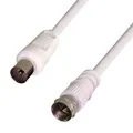 Produktbild: SAT Adapter Kabel 1,5m KOAX F Stecker weiß TV Receiver Anschluss Koaxial