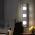 Produktbild: Wandlampe Wandleuchte Wohnzimmerlampe 3 flammig LED Flurlampe Glas Chrom H 42 cm
