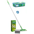 Produktbild: Procter and Gamble Swiffer Starter Kit im SET mit Feuchttüchern Reine Frische Stiel 1,20 m, 8 Trockentücher, 24 Feuttücher, Wischer 25 cm SW6113+SW3935