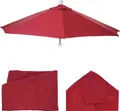 Produktbild: Ersatz-Bezug für Sonnenschirm halbrund Lorca, Sonnenschirmbezug Ersatzbezug, 270cm Stoff/Textil UV 50+ 3kg bordeaux