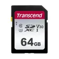 Produktbild: Transcend Highspeed 64GB SDXC Speicherkarte (für Digitalkameras / Photo Box / alltägliche Aufnahmen & Videos / Autoradio) Class 10, UHS-I U1, Video Speed Class V30 für 4K Ultra HD TS64GSDC300S