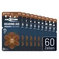 Produktbild: ANSMANN Hörgerätebatterien Typ 312 braun, 60 Stück, Vorratspack, Zink Luft 1,4V, German Quality Check, Hörgeräte & Hörhilfen