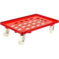 Produktbild: PROREGAL Transportroller für Euroboxen 60 x 40 cm mit Kunststoffräder Rot Gitter/Rasterdeck 2 Lenkrollen und 2 Bremsrollen Traglast 300 kg