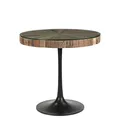 Produktbild: Bistrotisch rund 80cm Altholz MERID kleiner Esstisch Holz Glas & Eisen