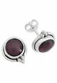 Produktbild: Ohrstecker 925 Silber Granat roter Stein Edelstein Ohrringe echt Silber Damen Sterling Silber Stecker Geschenk(MOS-065-02)