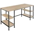 Produktbild: tectake Computer-Schreibtisch, Natur, Holz, Rechteckig, 55x75x137 cm, Arbeitszimmer, Schreibtische, Computertische