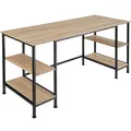 Produktbild: tectake® Computer-Schreibtisch, Industrial Style, 2 Seitenregale mit je 2 Ablagefächern, 137 x 55 x 75 cm