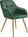 Produktbild: tectake® Esszimmerstuhl Marilyn gepolstert, in Samtoptik, gesteppt 58 x 62 x 82 cm