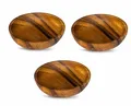 Produktbild: 3er Set Teller Akazie 10x2,5cm Rund Holz Design Schale Snackschale Dekoteller