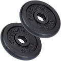 Produktbild: ScSPORTS® Hantelscheiben - Set, 2/4/5/10/15/20 kg, Ø 30/31 mm, Gusseisen - Gewichtsscheiben, Hantelscheiben-Set, Hantelgewichte, Fitness Scheiben, Gussscheiben, Gewichte (5 kg (2 x 2,5))