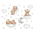 Produktbild: duoyif Wandsticker Teddybär Wandsticker BäR Auf Der Wolke Wandtattoo Teddybär Mit Wolken Sterne Mond Wandaufkleber Wandsticker Kinderzimmer Wandtattoo Babyzimmer Spielzimmer Zimmer Wanddeko