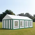 Produktbild: TOOLPORT Partyzelt Festzelt 4x8 m Garten-Pavillon PVC Plane 700 N in grün-weiß Wasserdicht