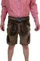 Produktbild: Deluxe Lederhose kurz Premium für Herren Bockleder mit Gürtel Tracht, Größe: 50 Farbe: Braun