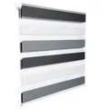 Produktbild: Doppelrollo, Woltu, Lichtschutz, Lichtschutz, Rollos für Fenster und Türen, verdunkelnd grau|schwarz 45 cm x 150 cm