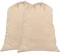 Produktbild: Wäschesack 2erSet  71 x 91 cm, 100% Baumwolle, strapazierfähiger Wäschesammle...