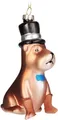 Produktbild: BRUBAKER Christbaumschmuck Hund mit Zylinder und Fliege - Lustige Weihnachtskugel - 11 cm (1-tlg), Handbemalte Baumkugel Terrier aus Glas - Weihnachtsbaumkugel