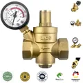 Produktbild: DN20 Messing Wasserdruckminderer mit Manometer 1.6kPa Druckregler Wasser