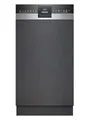 Produktbild: Siemens SR53HS74KE, iQ300, Smarter teilintegrierter Geschirrspüler, 45 cm, Eco 50°C Programm, varioSpeed Plus, höhenverstellbarer Oberkorb, Rackmatik, Kindersicherung, LED-Innenbeleuchtung, Edelstahl