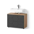 Produktbild: Livinity Waschbeckenunterschrank Ronco, Anthrazit mit Wabenstruktur, 80 x 58.6 cm mit 2 Schubladen