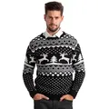 Produktbild: BlauerHafen Weihnachtspullover Herren Weihnachts Pullover lange Ärmel Knit Rundhals Christmas Jumper schwarz L
