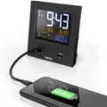 Produktbild: Funkwecker Digital USB-Ladefunktion Temperatur Feuchtigkeit Snooze Hama 186381