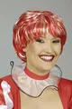 Produktbild: Kurzhaar Perücke Antonia Bubikopf Rot Weiß - Schöne Damen Clown Hippie Bob Perücke
