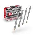 Produktbild: Original Einhell XS-CASE 4-tlg. HM-Fliesenbohrer-Set (aus Werkzeugstahl, spezialgeschliffene Hartmetallplatte, Zentrierspitze, E 6.3 Schaft inkl. Aufbewahrungsbox)