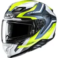 Produktbild: Motorrad Helm M - HJC F71 Fes - Fiberglas Integralhelm weiß-blau-fluogelb