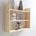 Produktbild: TiCAA Wandregal Hängeregal Kiefer Natur (B90 x H74 x T20 cm) NEU