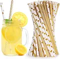 Produktbild: Vicloon 100x Strohhalme Papier, Trinkhalme Papier Biologisch Abbaubare, Gold