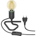 Produktbild: ledscom.de Tischlampe TRIN Lampen-Fassung, schwarz, Stecker, Schalter + E27 LED Lampe gold max. 778lm, 3-Stufen dimmen, extra-warmweiß