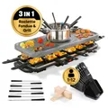 Produktbild: Raclette Fondue Set 12 Personen Grill Tischgrill Elektrogrill Raclettegrill XXL