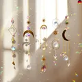 Produktbild: nuyikaso 5 Stück Sonnenfänger Kristall Hanging Windspiel Regenbogen Sonnen Mond