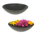 Produktbild: matches21 HOME & HOBBY Wetterfeste Pflanzschalen 2 STK. für draussen in 25 cm - schwarz marmoriert als Blumenschalen - Dekoschalen