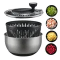 Produktbild: SILBERTHAL Salatschleuder Edelstahl 4,5l groß & rutschfestem Boden - Salad Spinner mit Kurbelantrieb & Stopptaste - BPA-frei & Spülmaschinenfest