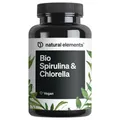 Produktbild: natural elements Bio Spirulina & Chlorella Presslinge – 500 Tabletten – 100% Rein & Natürlich