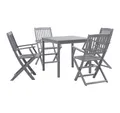 Produktbild: vidaXL Garten-Essgruppe 5-tlg. Garten-Essgruppe Massivholz Grau, (5-tlg)