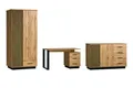 Produktbild: Deine Möbel 24 Jugendzimmer-Set LAMI C (1+8+6) modernes Set in Wotan Eiche mit Lamellen & Schwarz Matt, (Zeitloses Design, Scandi, Industrial, 3-tlg., Geeignet für moderne Jugendzimmer, Homeoffice & Schlafzimmer), Möbelset 3-teilig – Kleiderschrank, Schreibtisch & Kommode
