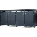 Produktbild: Mülltonnenbox Mit Pflanzdach Für Vier 120 - 240 Liter Mülltonnen, Anthrazit Ral 7016 - Zelsius