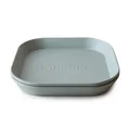 Produktbild: Mushie Teller-Set Quadratisch Sage, 2er Set, aus Kunststoff, BPA-frei, Speiseteller, Kinderteller, Blau