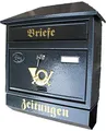 Produktbild: Naturholz-Schreinermeister Großer Briefkasten/Postkasten XXL Anthrazit mit Zeitungsrolle und Montagematerial Zeitungsfach Schrägdach Trapezdach Wandbriefkasten