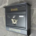 Produktbild: XXL Briefkasten Postkasten Anthrazit mit Zeitungbox Wandmontage Nostalgie Rolle